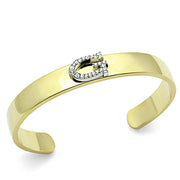 LO2576 - Gold+Rhodium White Metal Bangle with Top Grade Crystal  in Clear-0