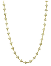 LO2625 - Gold Brass Necklace with Top Grade Crystal  in Clear-0