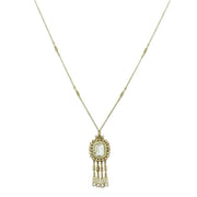 LO2626 - Gold Brass Necklace with Top Grade Crystal  in Clear-0