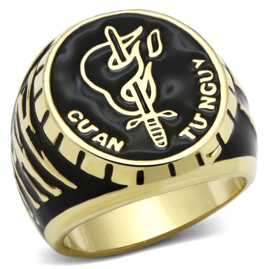 LO2650 - Gold Brass Ring with Epoxy  in No Stone-0