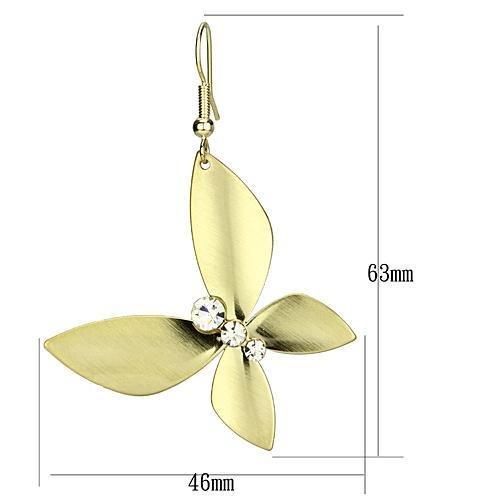 LO2651 - Matte Gold & Gold Iron Earrings with Top Grade Crystal  in Clear-1
