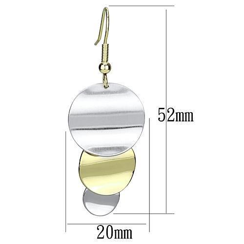 LO2653 - Gold+Rhodium Iron Earrings with No Stone-1