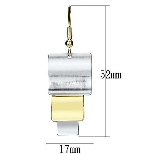 LO2654 - Gold+Rhodium Iron Earrings with No Stone-1