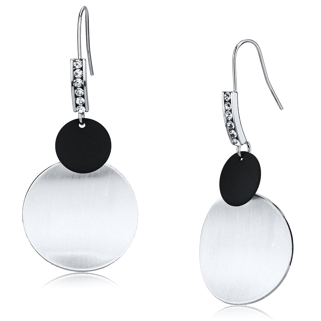 LO2655 - Special Color Iron Earrings with Top Grade Crystal  in Clear-0