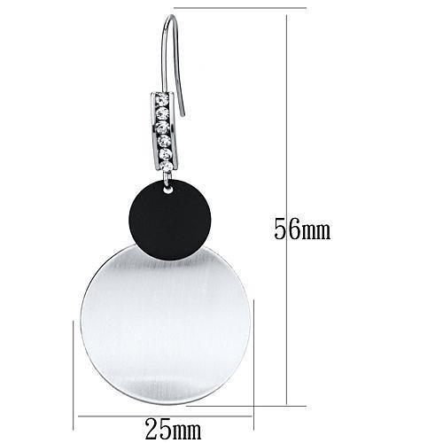 LO2655 - Special Color Iron Earrings with Top Grade Crystal  in Clear-1