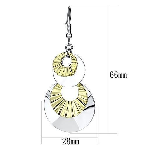 LO2656 - Reverse Two-Tone Iron Earrings with No Stone-1