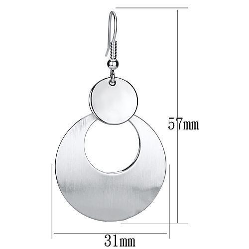 LO2657 - Matte Rhodium & Rhodium Iron Earrings with No Stone-1