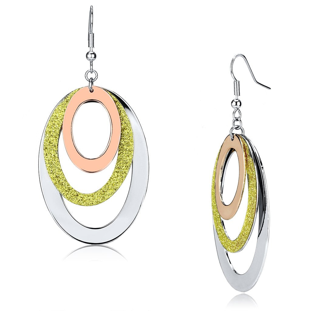 LO2660 - Rose Gold + Rhodium Iron Earrings with No Stone-0