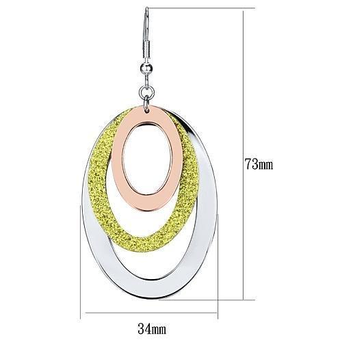 LO2660 - Rose Gold + Rhodium Iron Earrings with No Stone-1