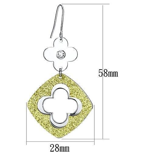 LO2667 - Rhodium Iron Earrings with Top Grade Crystal  in Clear-1