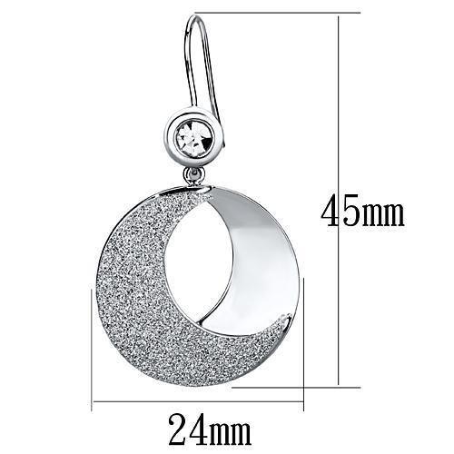 LO2669 - Rhodium Iron Earrings with Top Grade Crystal  in Clear-1