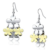 LO2686 - Gold+Rhodium Iron Earrings with No Stone-0