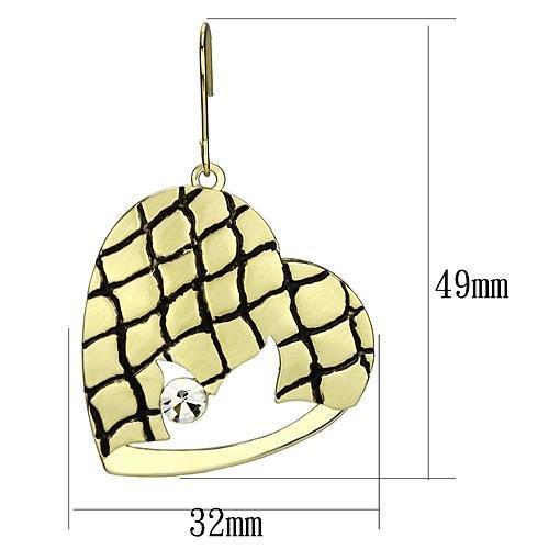 LO2688 - Matte Gold & Gold Iron Earrings with Top Grade Crystal  in Clear-1