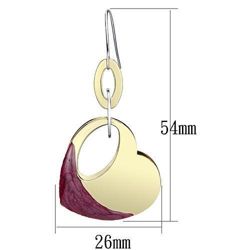LO2693 - Gold Iron Earrings with Epoxy  in Siam-1