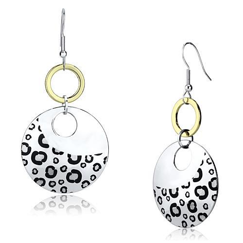 LO2699 - Reverse Two-Tone Iron Earrings with Epoxy  in Jet-0