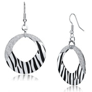 LO2702 - Rhodium Iron Earrings with Epoxy  in Jet-0