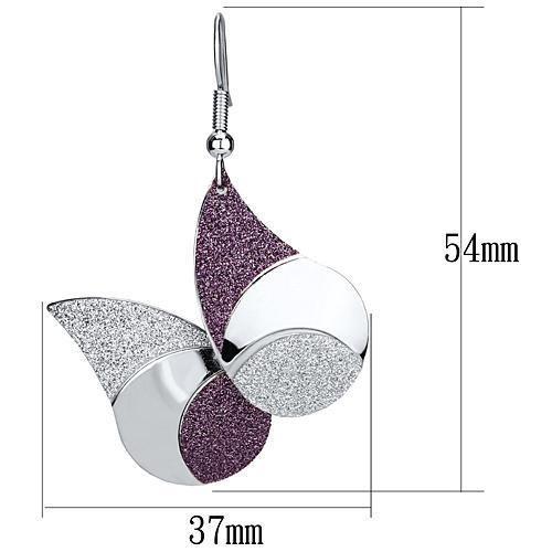LO2708 - Rhodium Iron Earrings with No Stone-1