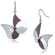 LO2708 - Rhodium Iron Earrings with No Stone-0