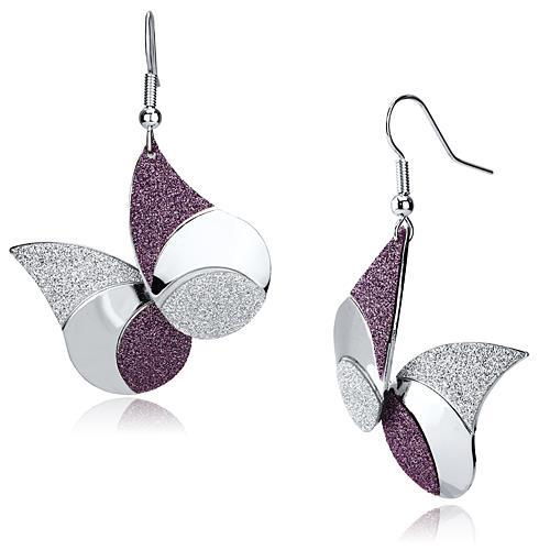 LO2708 - Rhodium Iron Earrings with No Stone-0