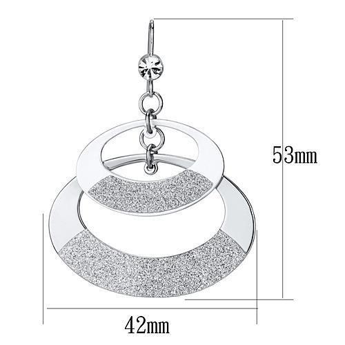 LO2714 - Matte Rhodium & Rhodium Iron Earrings with Top Grade Crystal  in Clear-1