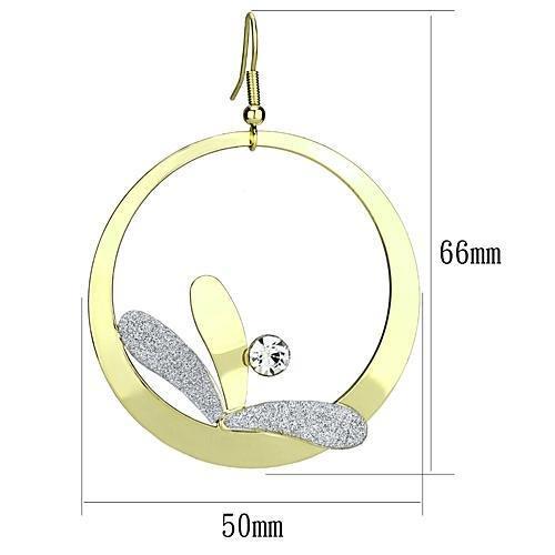 LO2715 - Gold Iron Earrings with Top Grade Crystal  in Clear-1