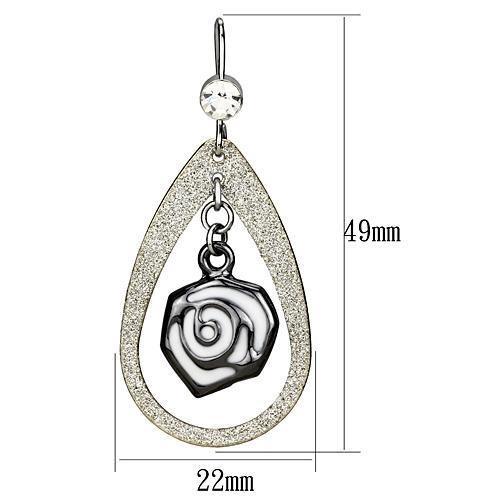 LO2717 - Special Color Iron Earrings with Top Grade Crystal  in Clear-1