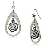 LO2717 - Special Color Iron Earrings with Top Grade Crystal  in Clear-0