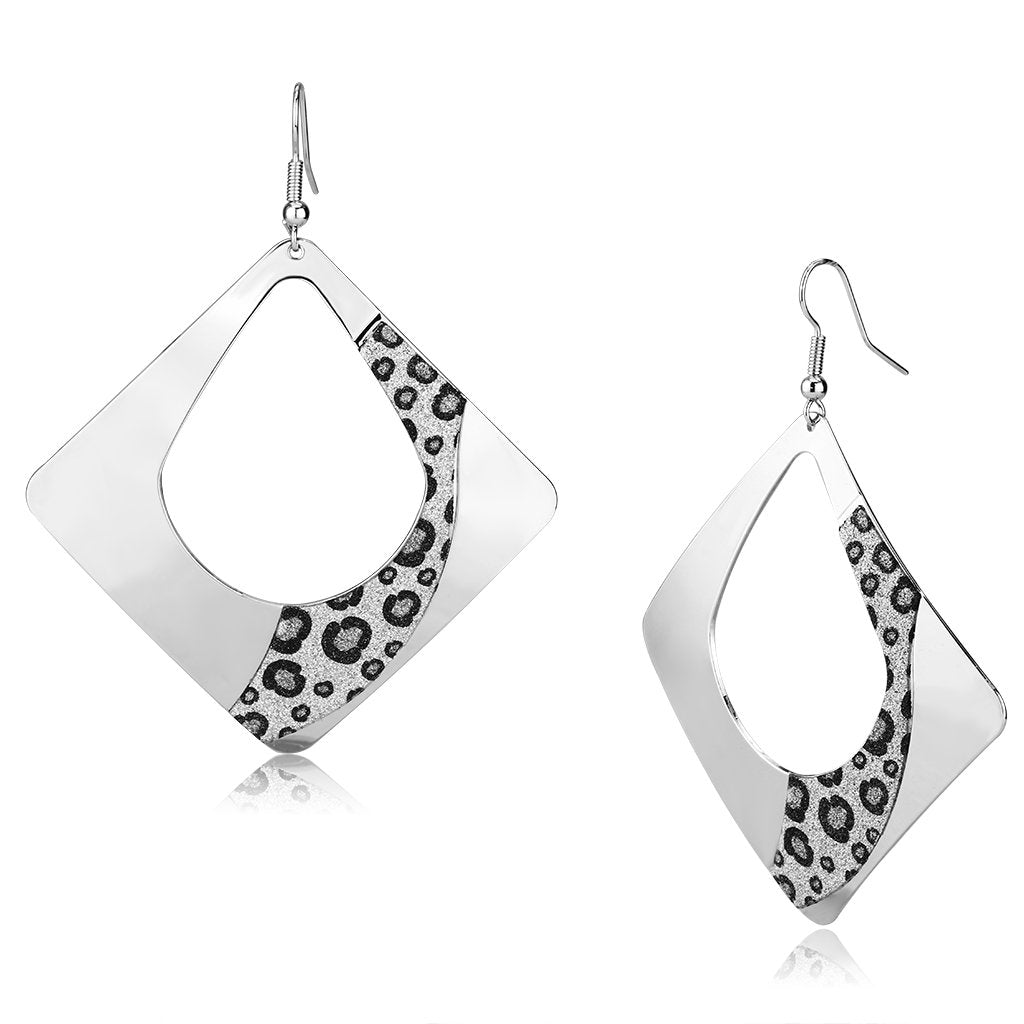 LO2718 - Rhodium Iron Earrings with No Stone-0
