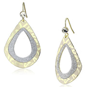 LO2729 - Gold Iron Earrings with Top Grade Crystal  in Clear-0