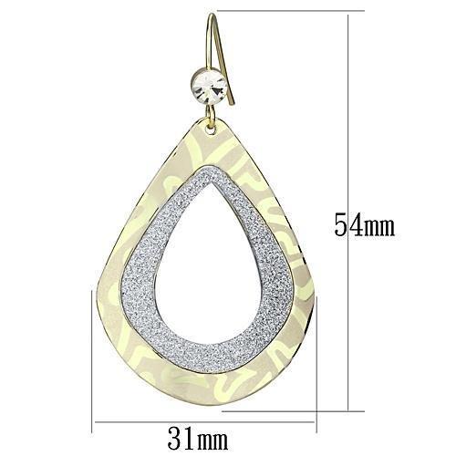 LO2729 - Gold Iron Earrings with Top Grade Crystal  in Clear-1