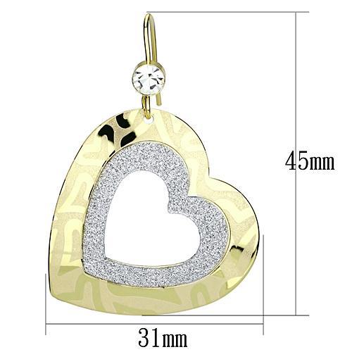 LO2733 - Gold Iron Earrings with Top Grade Crystal  in Clear-1