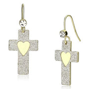 LO2735 - Gold Iron Earrings with Top Grade Crystal  in Clear-0