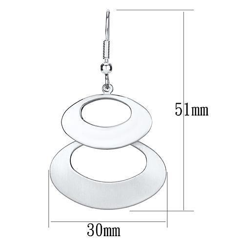 LO2736 - Matte Rhodium & Rhodium Iron Earrings with No Stone-1