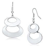 LO2736 - Matte Rhodium & Rhodium Iron Earrings with No Stone-0
