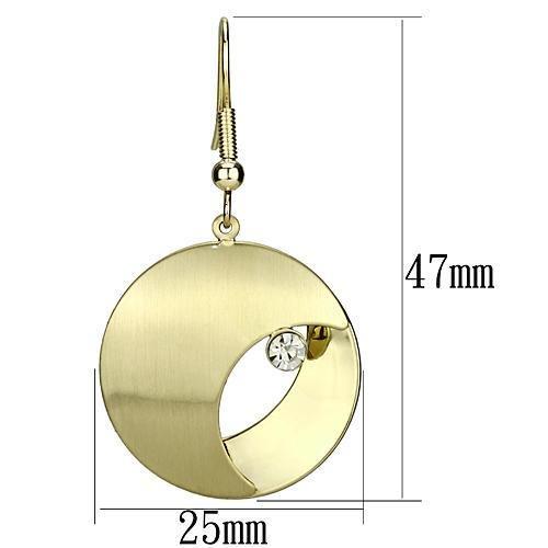 LO2738 - Matte Gold & Gold Iron Earrings with Top Grade Crystal  in Clear-1
