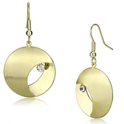 LO2738 - Matte Gold & Gold Iron Earrings with Top Grade Crystal  in Clear-0