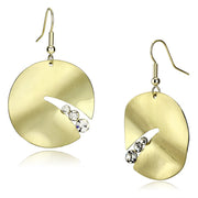 LO2742 - Matte Gold & Gold Iron Earrings with Top Grade Crystal  in Clear-0