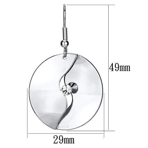 LO2745 - Rhodium Iron Earrings with Top Grade Crystal  in Clear-1