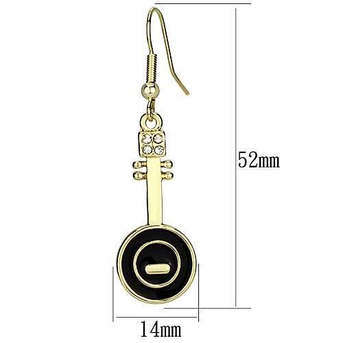 LO2746 - Gold Iron Earrings with Top Grade Crystal  in Clear-1