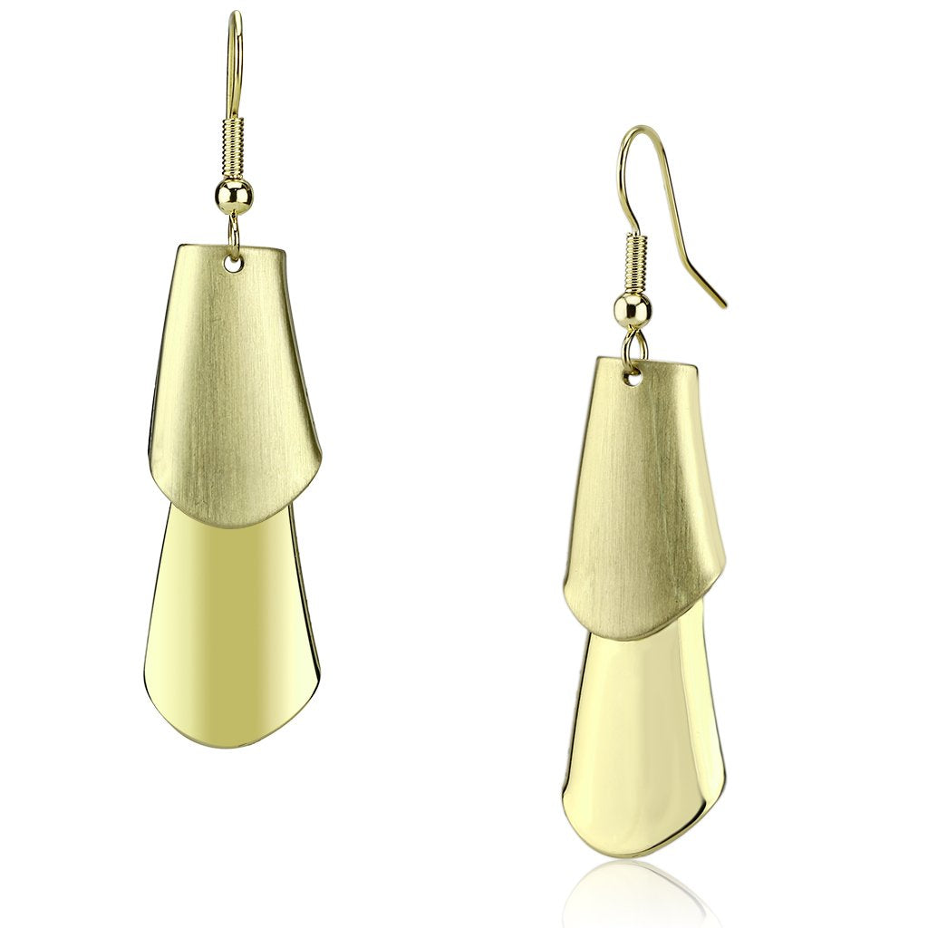 LO2747 - Matte Gold & Gold Iron Earrings with No Stone-0
