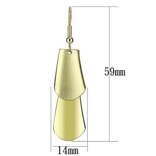 LO2747 - Matte Gold & Gold Iron Earrings with No Stone-1