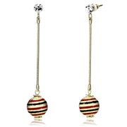 LO2748 - Gold Iron Earrings with Top Grade Crystal  in Clear-0