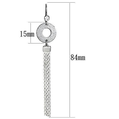 LO2749 - Rhodium Iron Earrings with Top Grade Crystal  in Clear-1