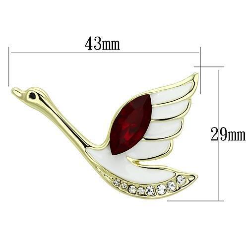 LO2761 - Flash Gold White Metal Brooches with Top Grade Crystal  in Siam-1
