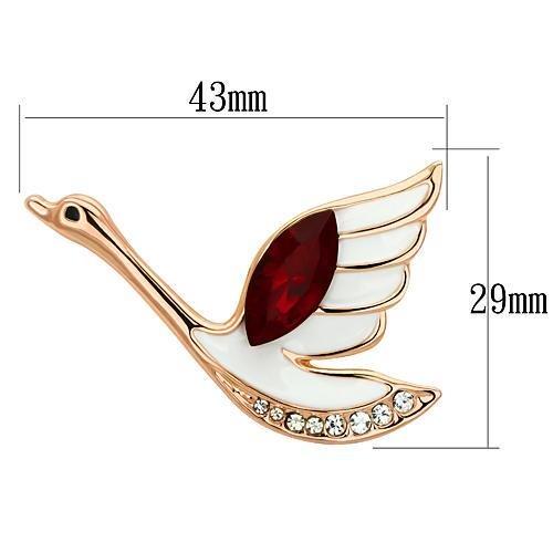 LO2762 - Flash Rose Gold White Metal Brooches with Top Grade Crystal  in Siam-1