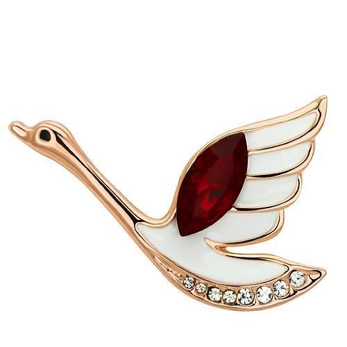 LO2762 - Flash Rose Gold White Metal Brooches with Top Grade Crystal  in Siam-0