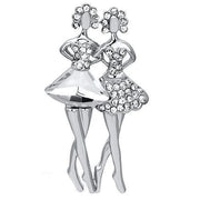 LO2775 - Imitation Rhodium White Metal Brooches with Synthetic Synthetic Glass in Clear-0