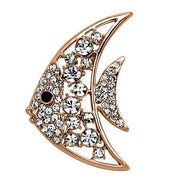 LO2787 - Flash Rose Gold White Metal Brooches with Top Grade Crystal  in Clear-0