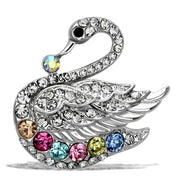 LO2788 - Imitation Rhodium White Metal Brooches with Top Grade Crystal  in Multi Color-0
