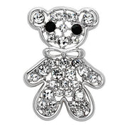 LO2791 - Imitation Rhodium White Metal Brooches with Top Grade Crystal  in Clear-0